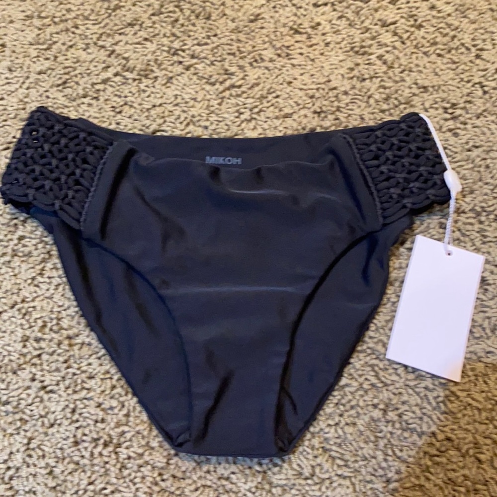 Nwt Mikoh Bikini Bottom Size S Blk Super Cute - image 1